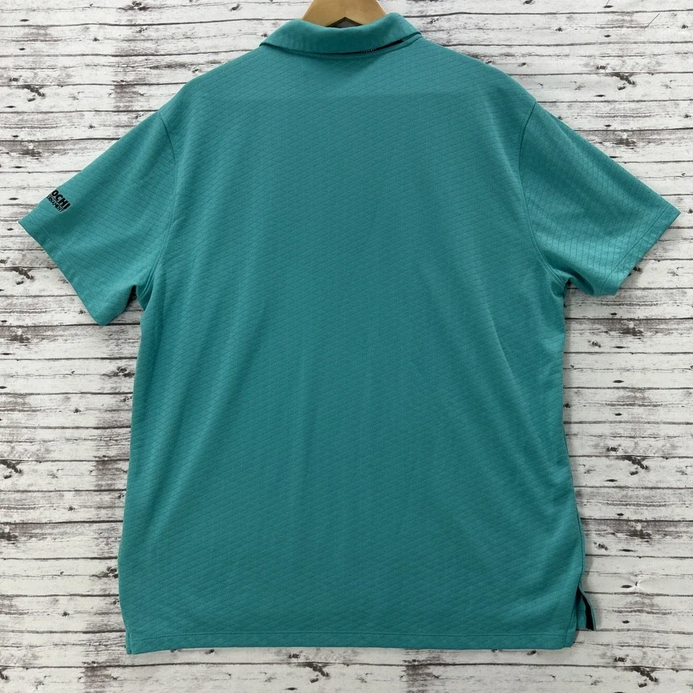 Nike Golf Polo Shirt Men XL Teal Green Diamond Texture Kimochi Tournament